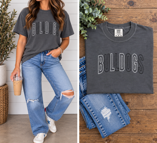 Bulldogs Dots - Embrodiered Tee