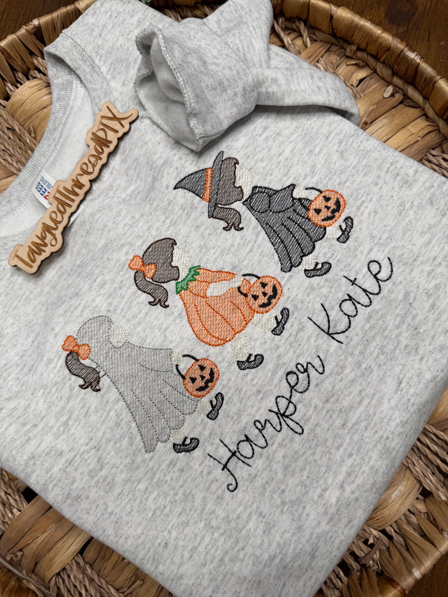 Youth Ghost Girl Trio - Embroidered Sweatshirt - Personalized!