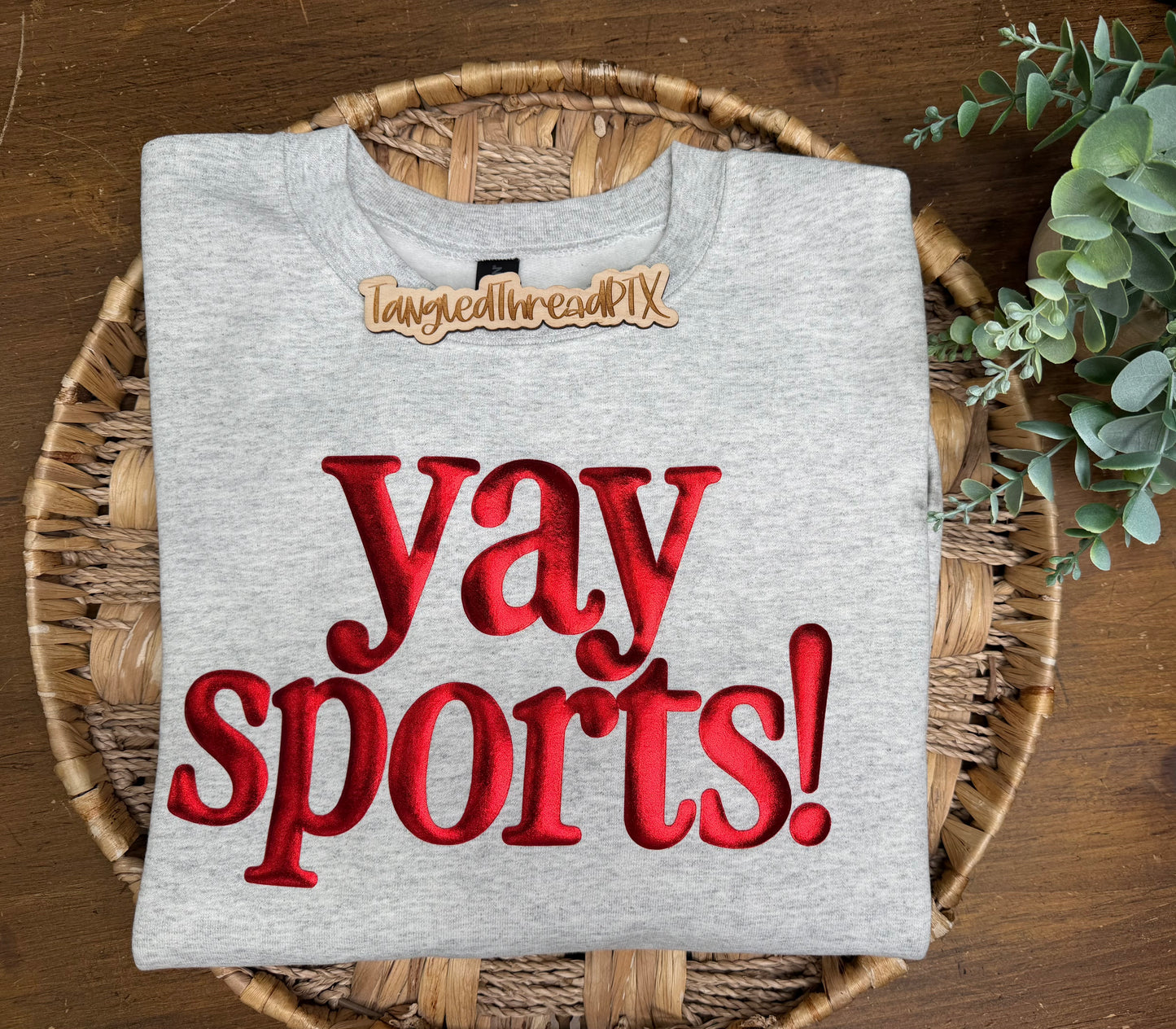 Yay Sports! Sweatshirt in Metallic Puff