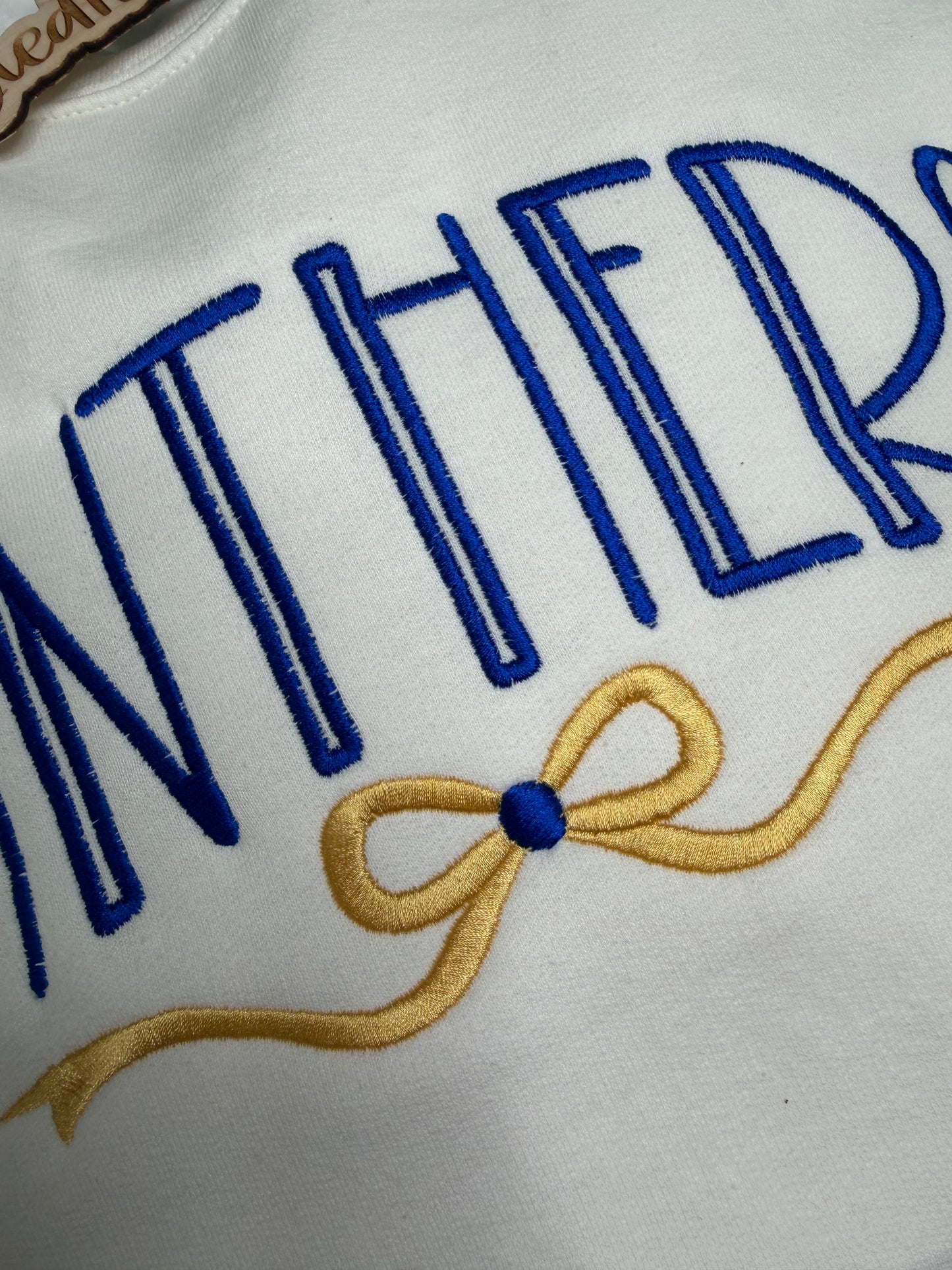 Panthers Arched & Bow - Embroidered