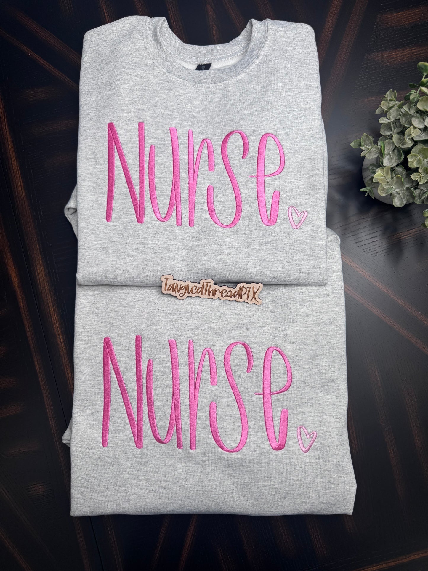 Embroidered Hand Lettered NURSE Sweatshirt