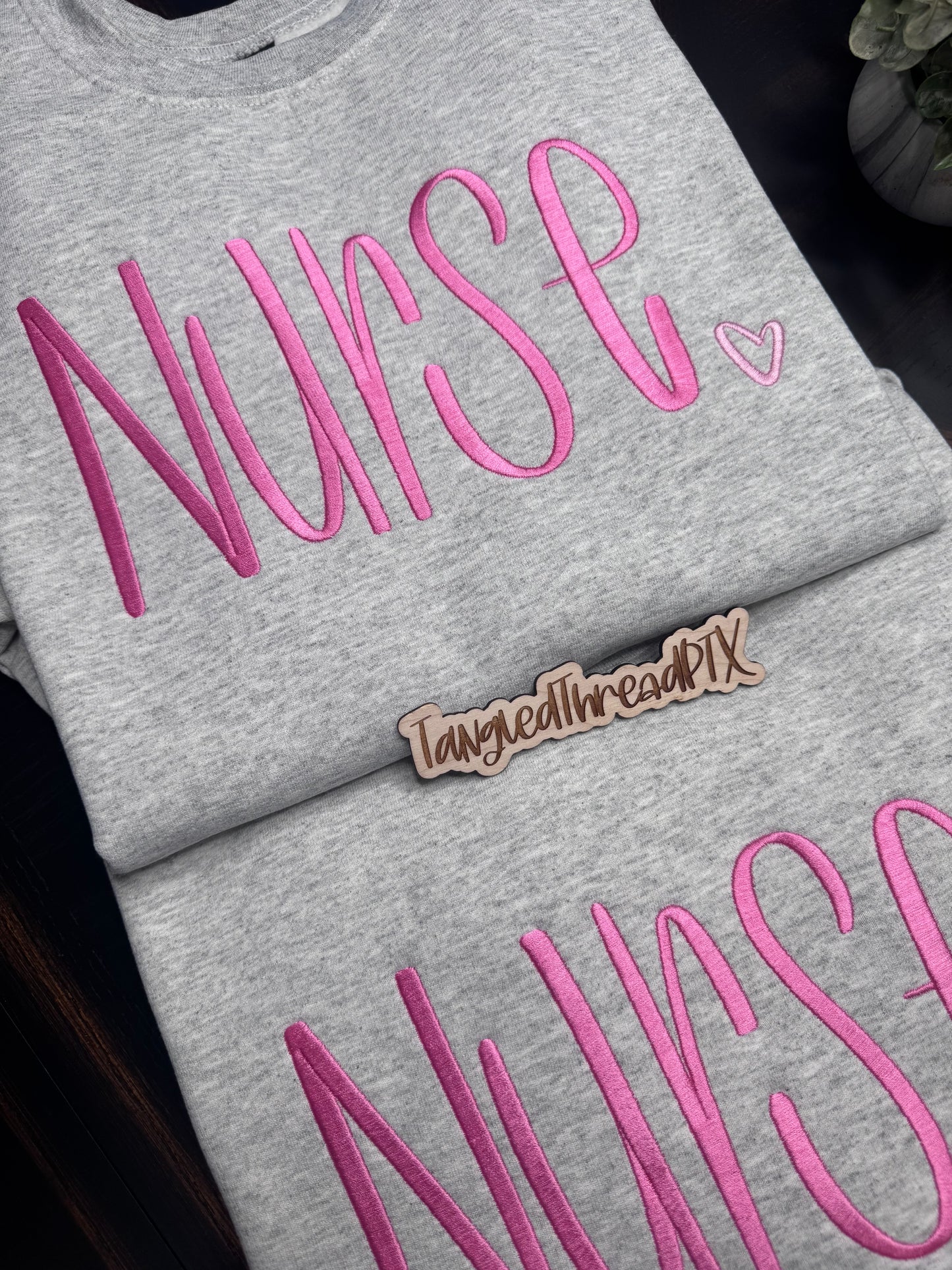 Embroidered Hand Lettered NURSE Sweatshirt