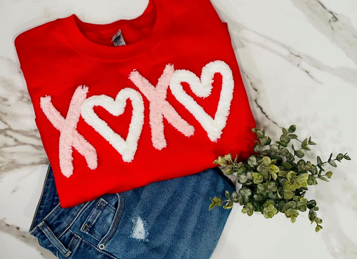 Red Chenille XOXO Sweatshirt