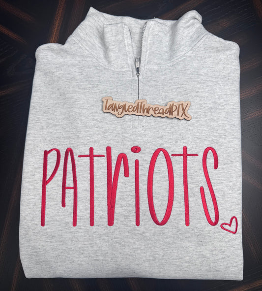 Ash Gray Patriots 1/4 Zip Pullover