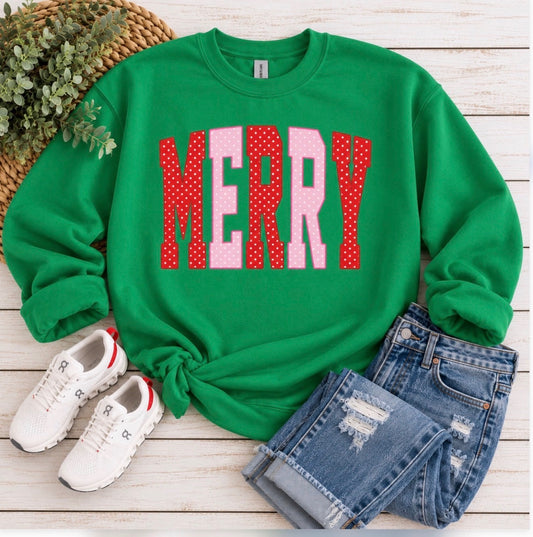 MERRY Polka Dot Sweatshirts