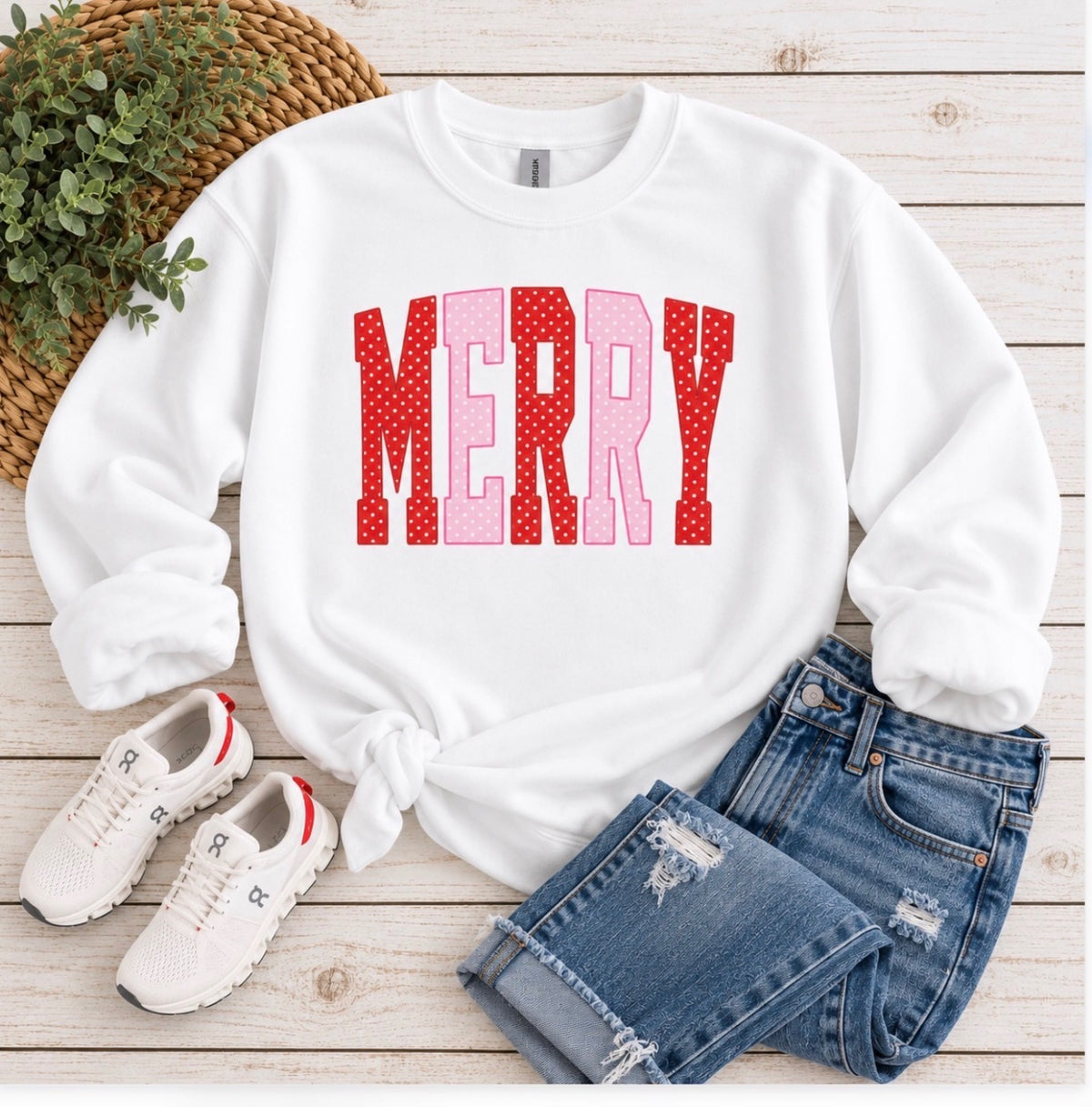MERRY Polka Dot Sweatshirts