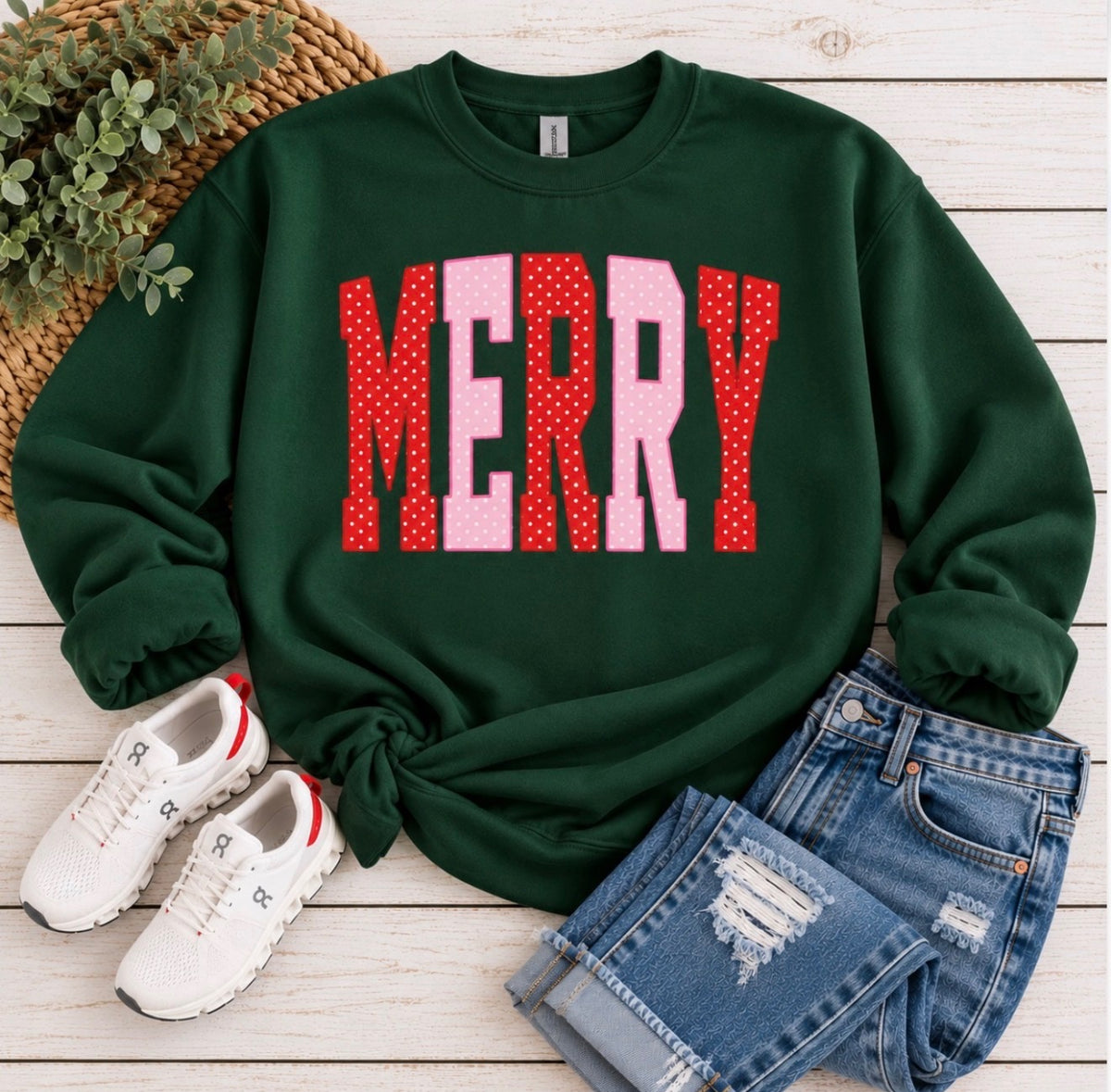 MERRY Polka Dot Sweatshirts