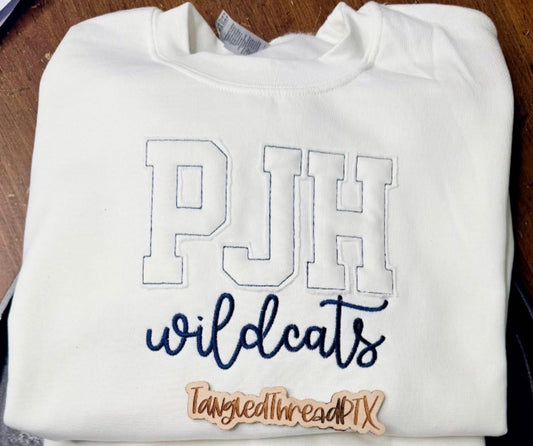White PJH Wildcats Raggy - Embroidered