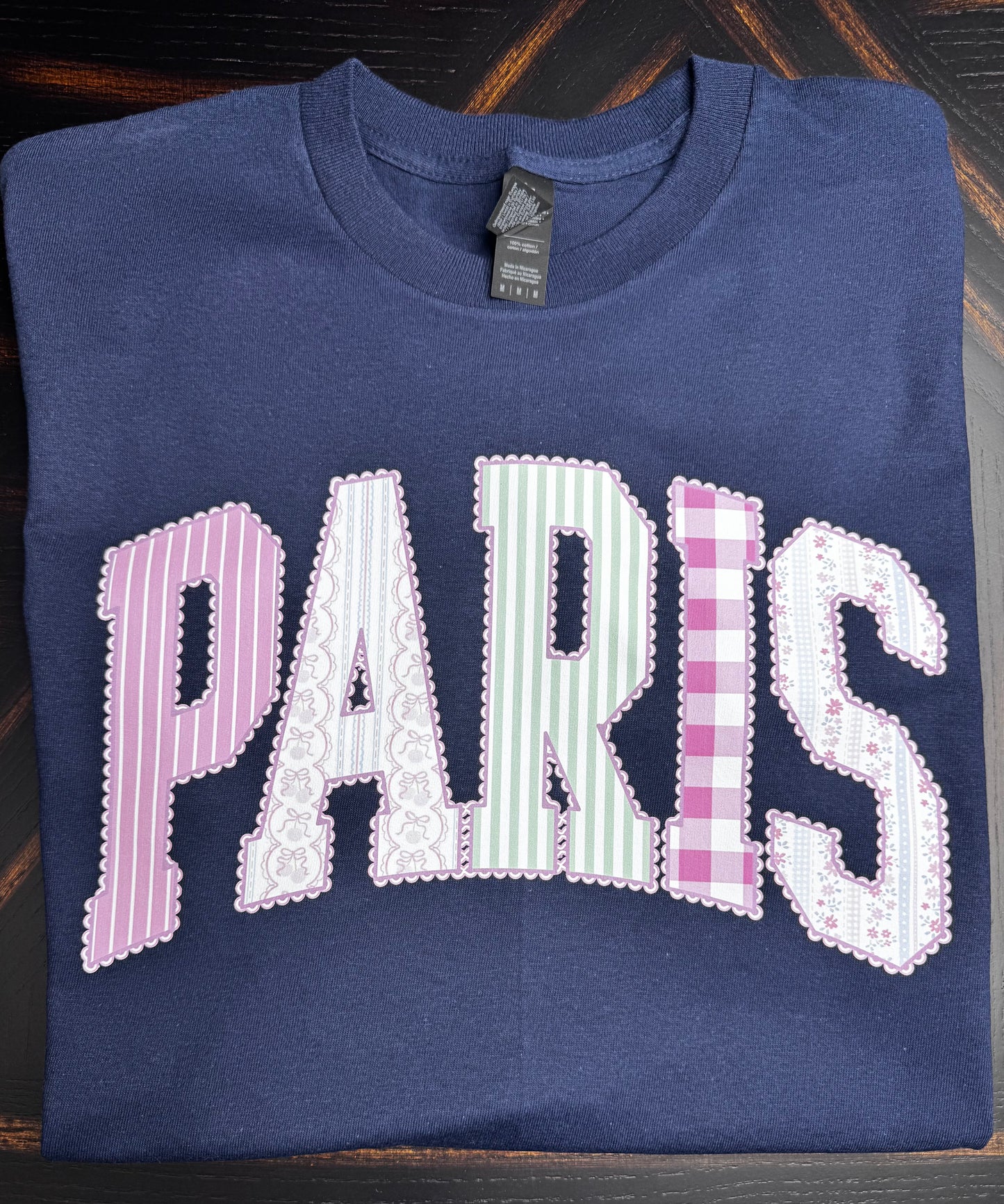 Navy PARIS Pinks Patchwork