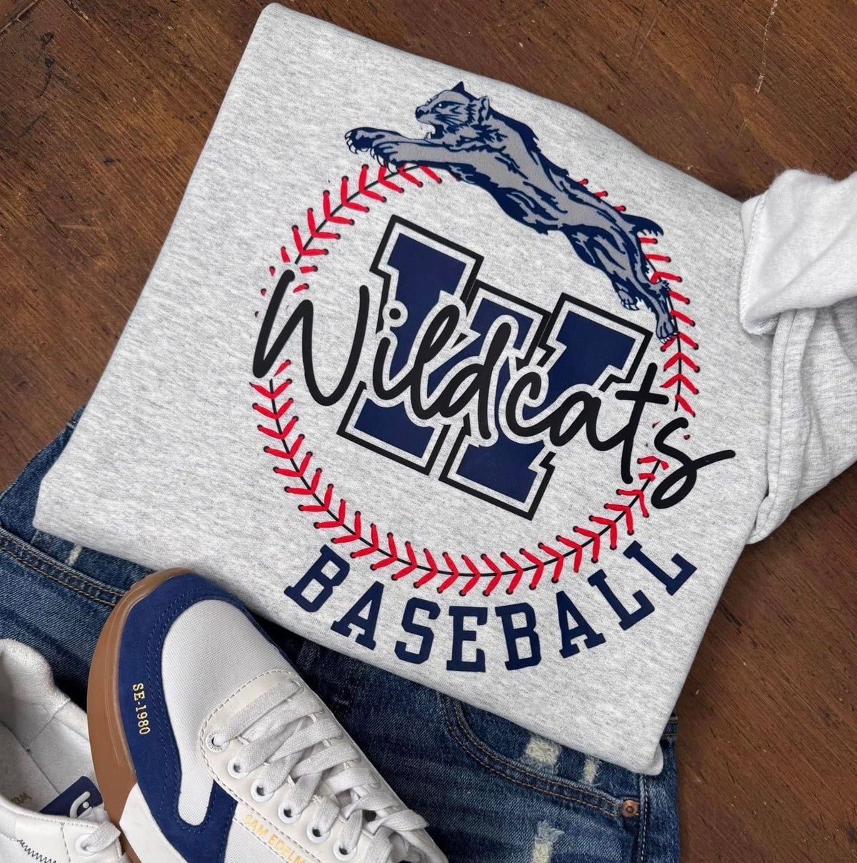 Leaping Wildcat Baseball Shirt