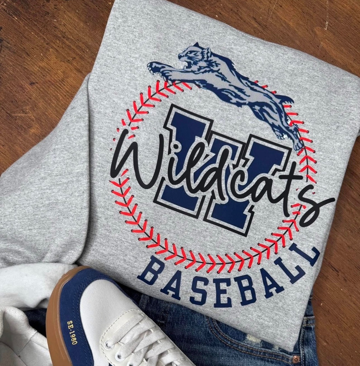 Leaping Wildcat Baseball Shirt