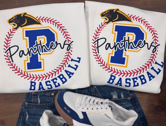 Panthers Baseball Stitches - Gildan Sport Gray OR White