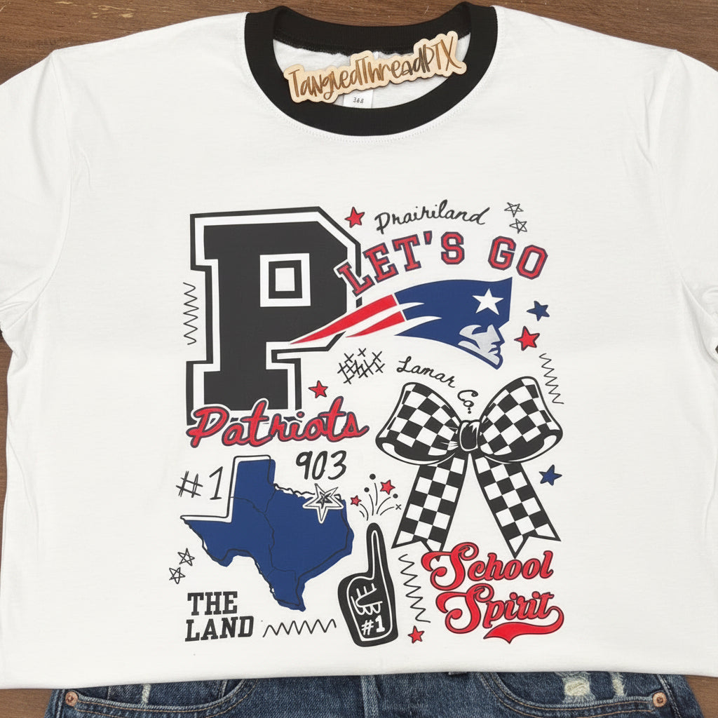 Patriots Collage Ringer Tee