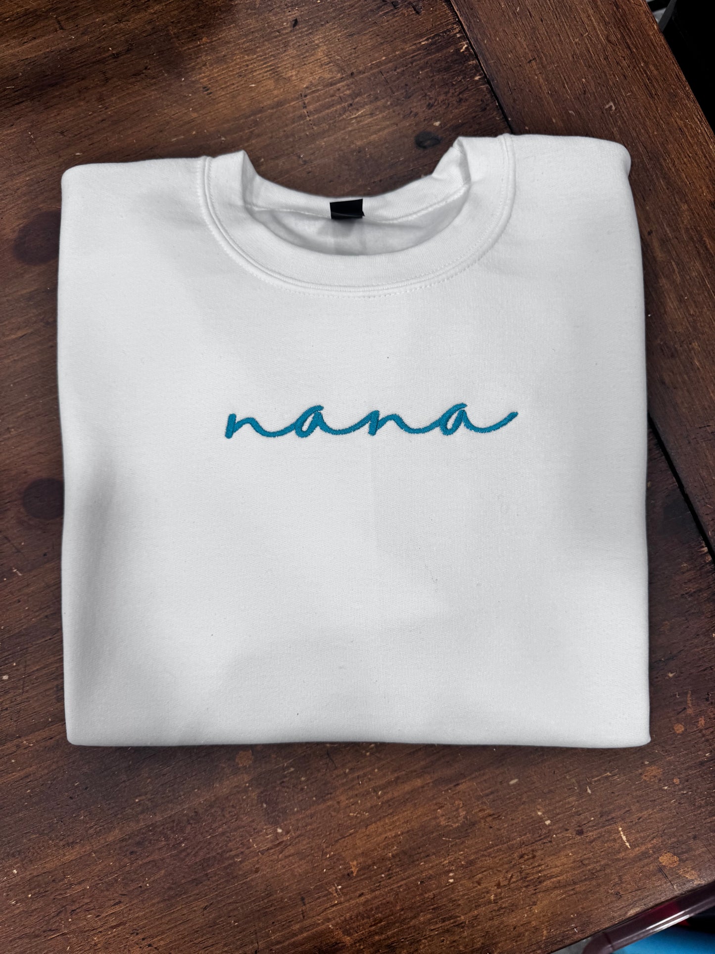 White Nana -Customizable Thread Color - Embroidered