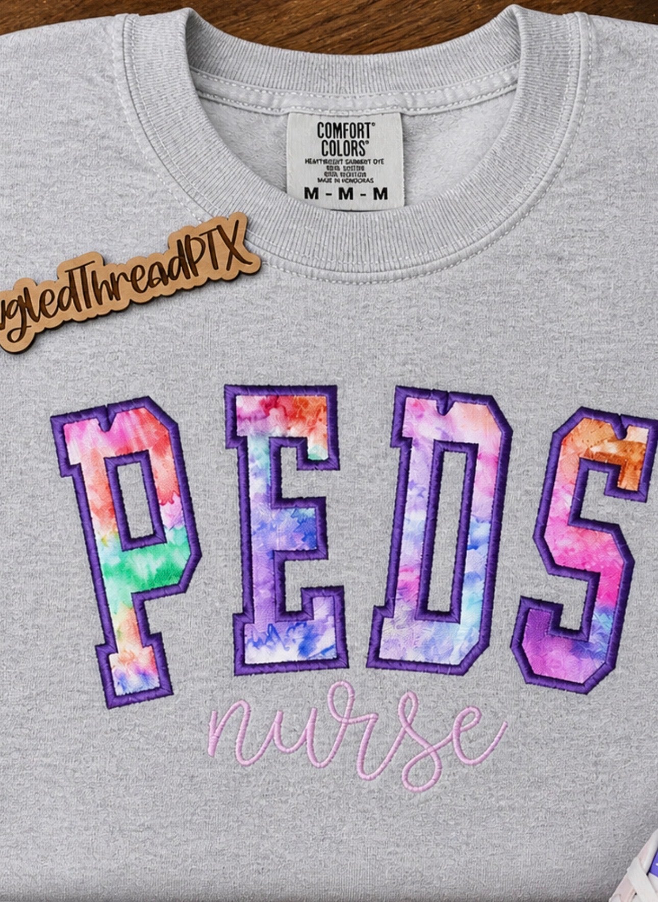 Sport Gray PEDS Nurse - Embroidered