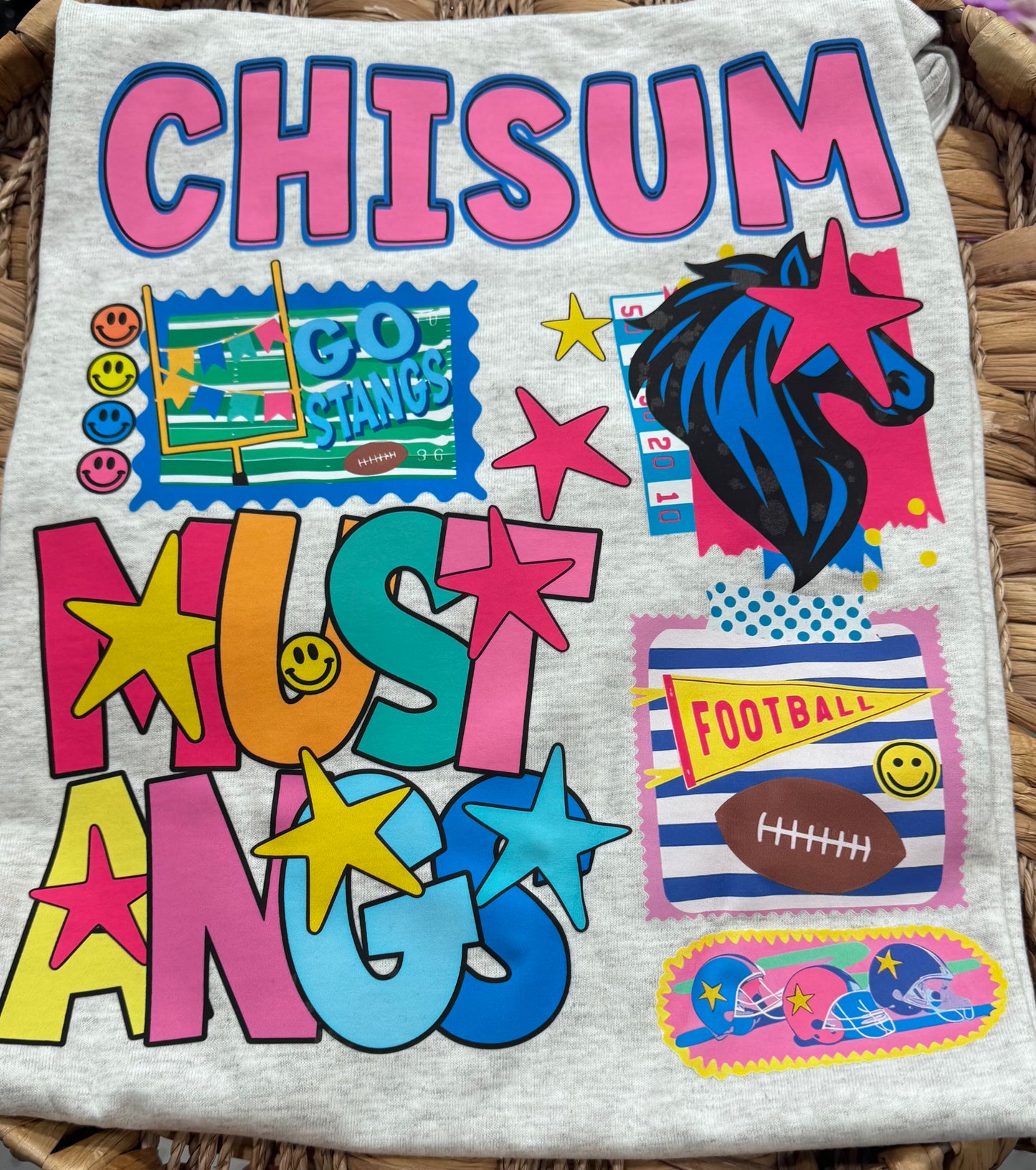 Chisum Mustangs Neon Retro - Ash Gray