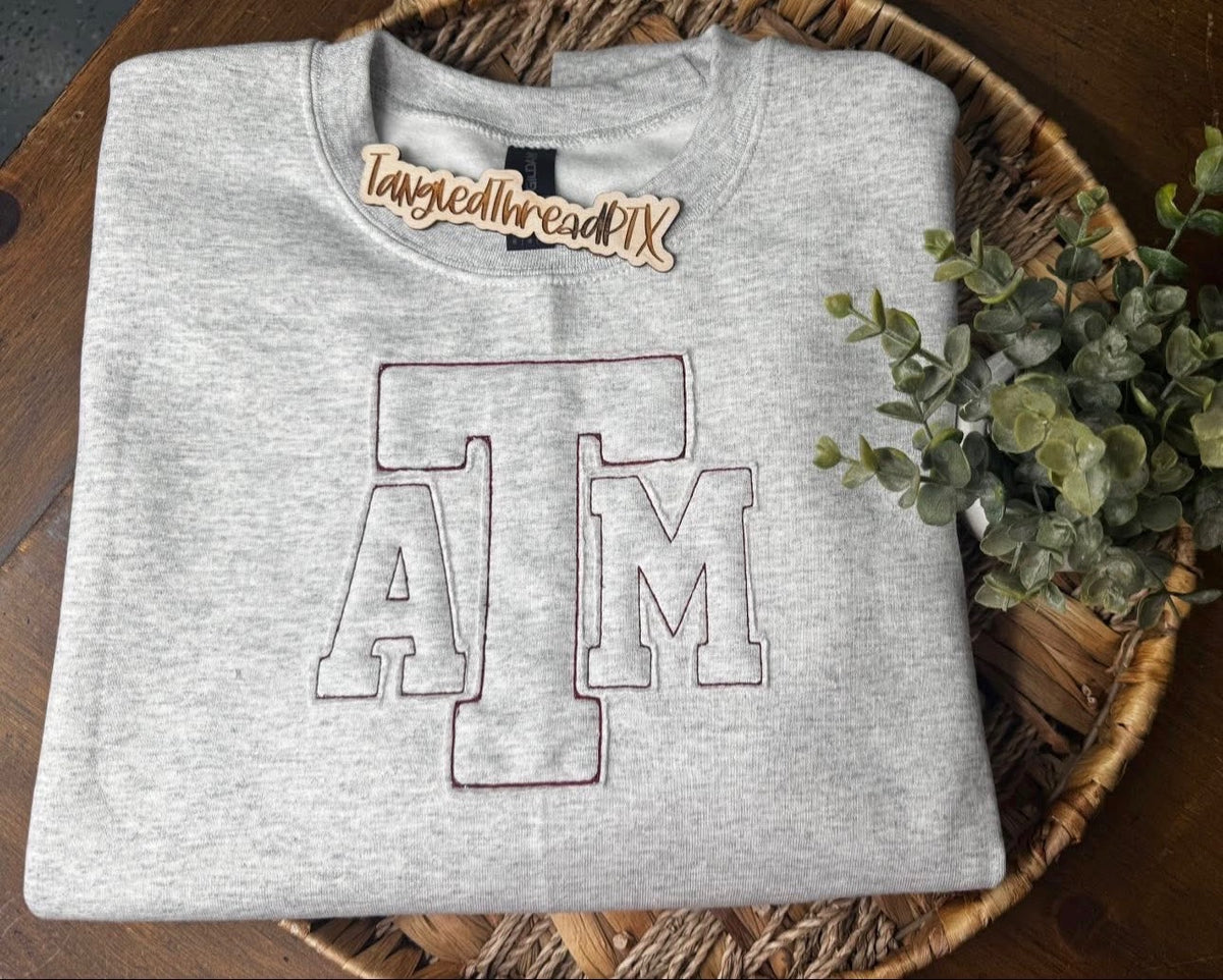 Ash Gray A&M Raggy Sweatshirt - Embroidered