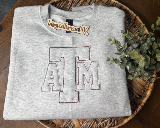 Ash Gray A&M Raggy Sweatshirt - Embroidered