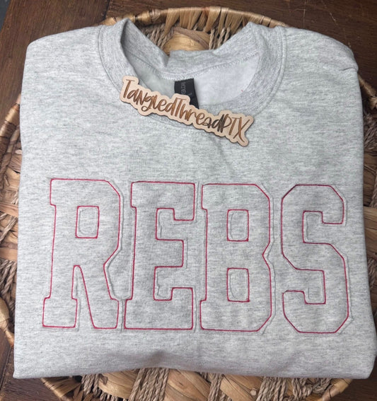 Ash Gray REBS Raggy Sweatshirt - Embroidered