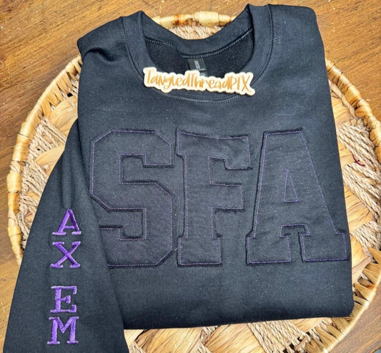 Black SFA Raggy Embroidered Sweatshirt