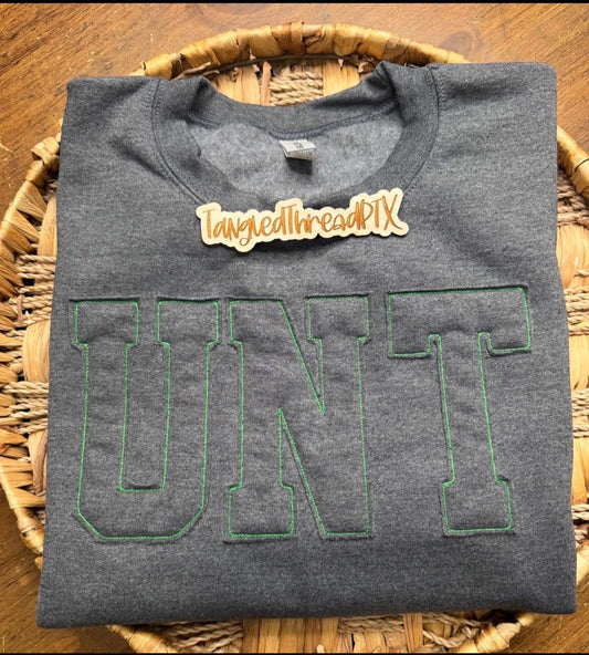 Black UNT Raggy Embroidered Sweatshirt
