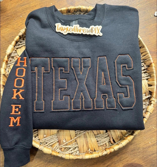 Black Texas Raggy Embroidered Sweatshirt