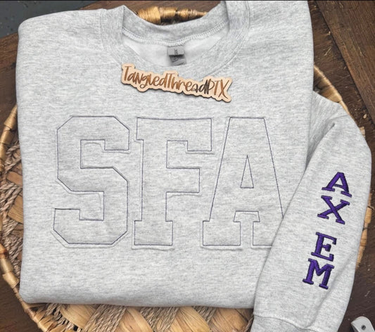 Ash Gray SFA Raggy Embroidered Sweatshirt