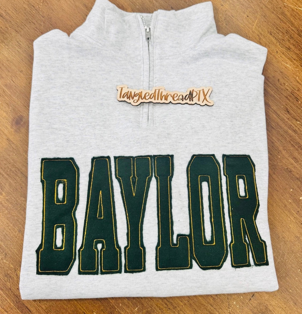 Ash Gray Quarter Zip Baylor Sweatshirt