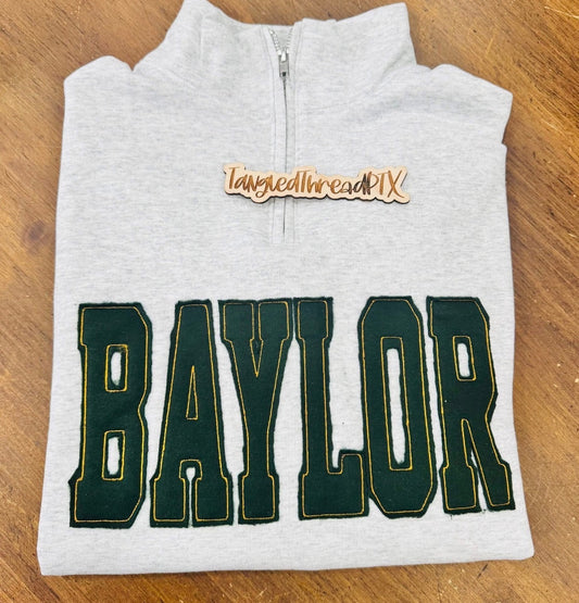 Ash Gray Quarter Zip Baylor Sweatshirt