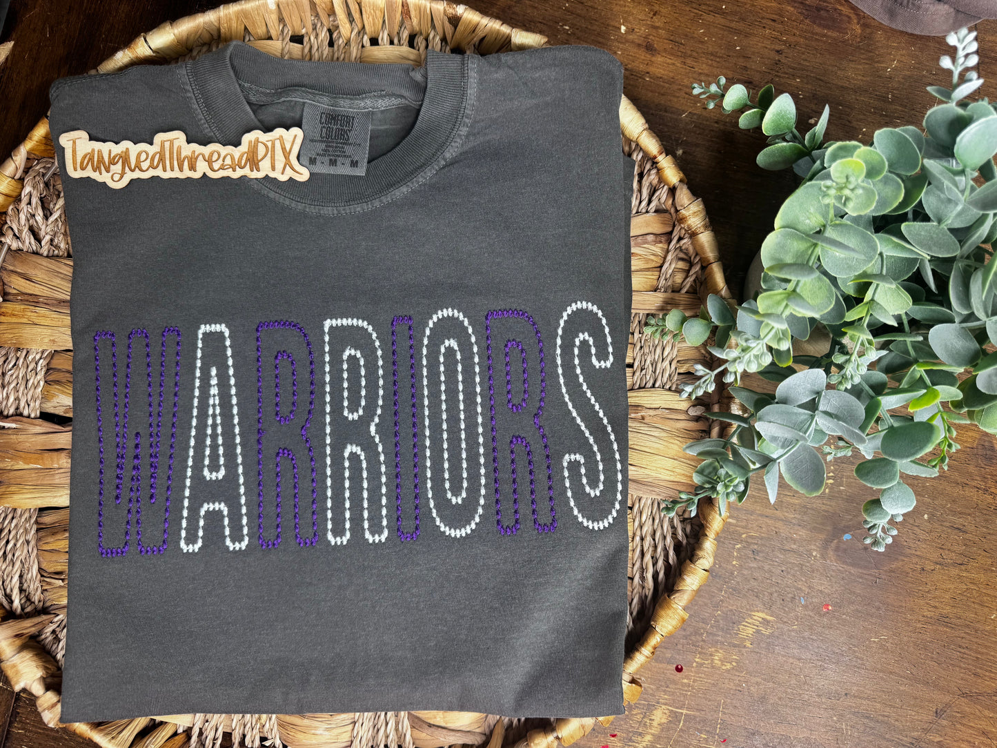 Warriors - Burst Dots - Embroidered Tee