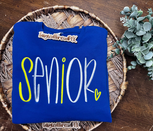 Senior Tall Hand Lettered Embroidered Sweatshirt