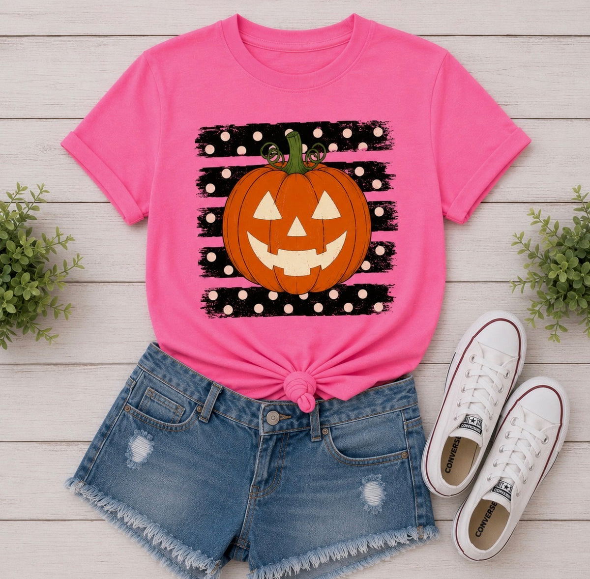 Pumpkin Smiley Polka Dots - 4 Color Options