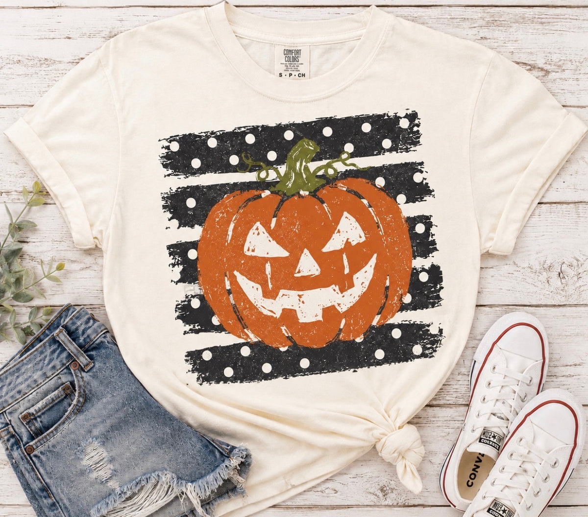 Pumpkin Smiley Polka Dots - 4 Color Options