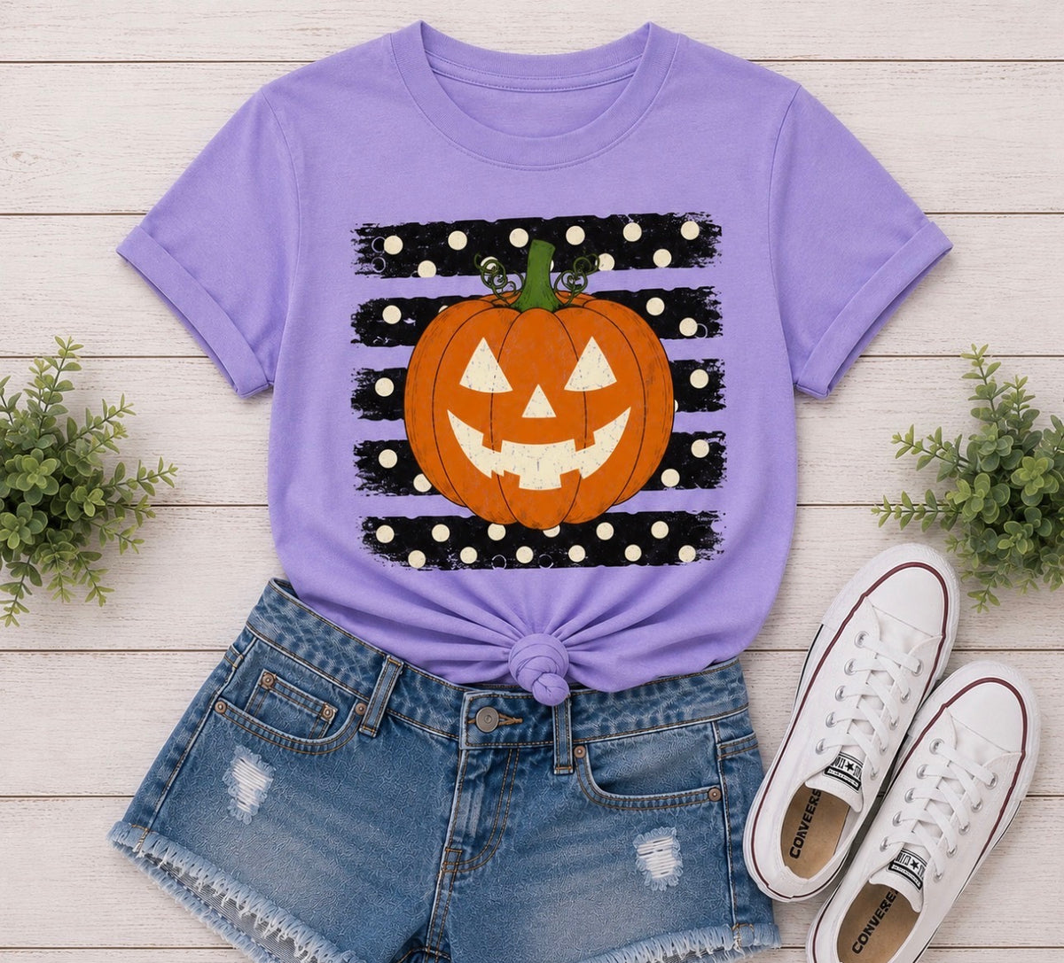 Pumpkin Smiley Polka Dots - 4 Color Options