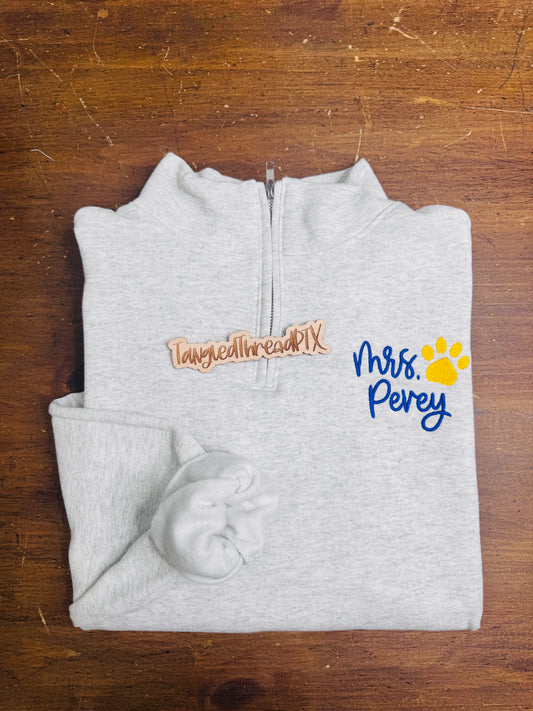 Personalized Paw 1/4 Zip - Embroidered