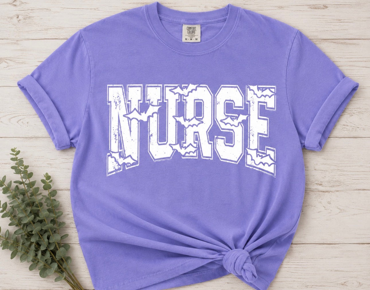 Halloween Nurse Bats Tee