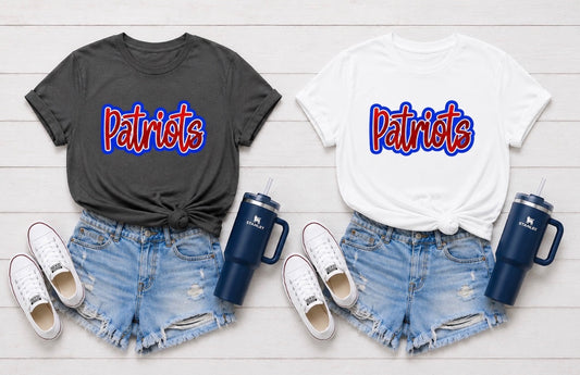 Patriots Script Outline Tee