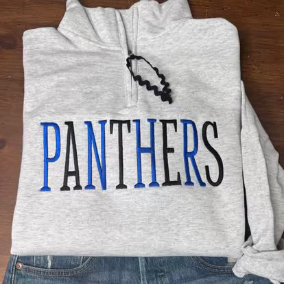 PANTHERS Alternating Tall Letters - 1/4 Zip Sweatshirts