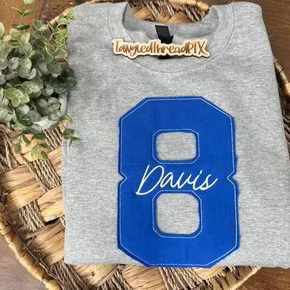 Jersey Number Raggy - EMBROIDERED - PERSONALIZED