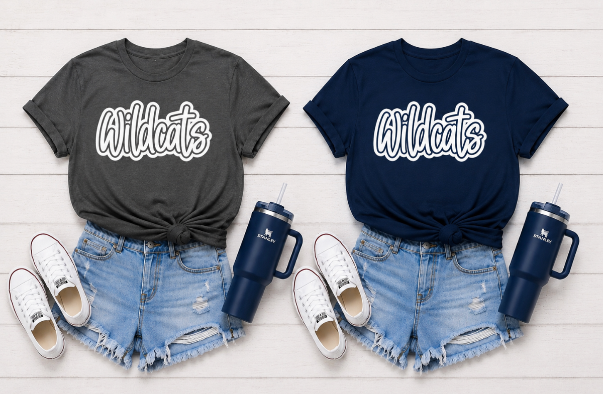 Wildcats Script Outline Tee