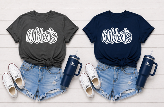 Wildcats Script Outline Tee