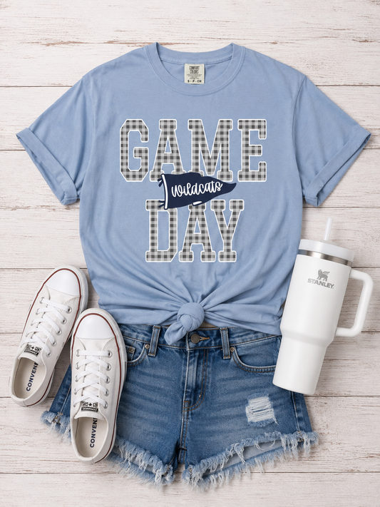 Game Day Gingham Pennants - Wildcats