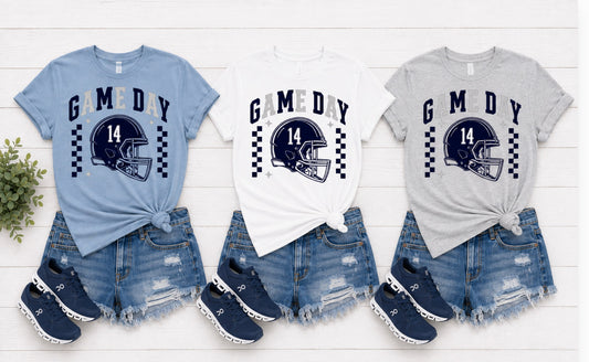Navy and Silver Game Day Football