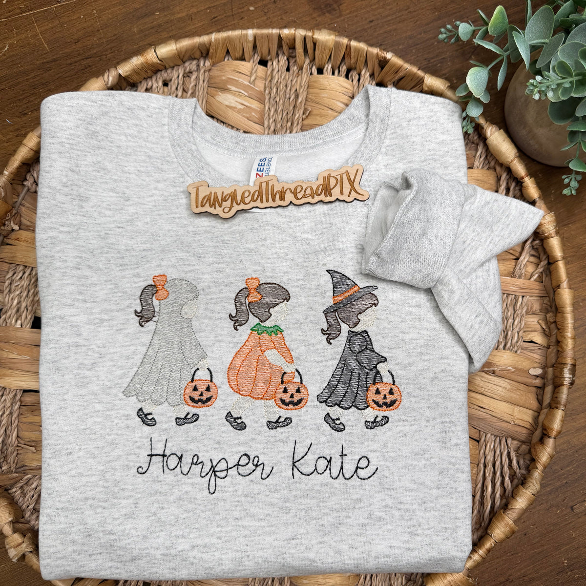 Youth Ghost Girl Trio - Embroidered Sweatshirt - Personalized!
