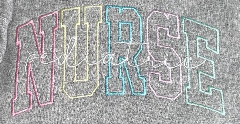 Sport Gray Pediatric Nurse - Pastels - Embroidered