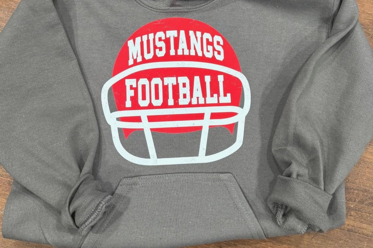 Gray Gravel - Mustangs Football Helmet