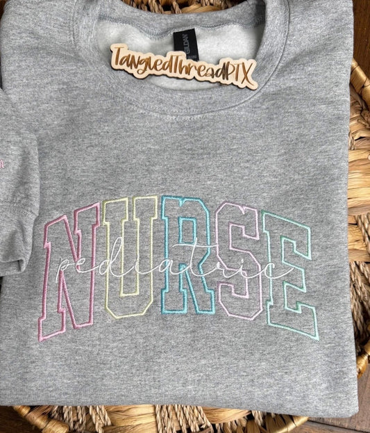 Sport Gray Pediatric Nurse - Pastels - Embroidered