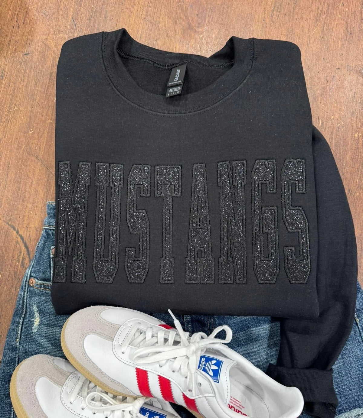 Black on Black Mustangs Embroidered