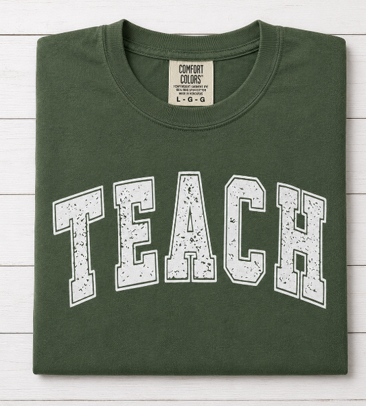 Distressed Teach - Hemp Green