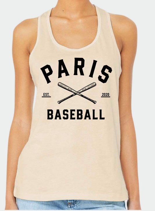 Paris Baseball EST 2020 - Bella Racerback Tank - Womens